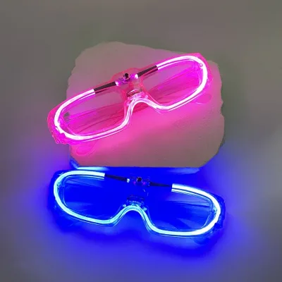 Wholesale Promotional Gifts Print Lightweight Rectangle Unisex LED Eyeglasses Frame No Lens for Christmas Nightclub Rave
