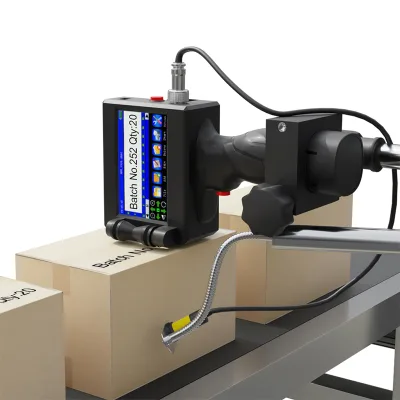 Easy Operate 12.7mm Solvent Ink Portable Hd Shipping Labels Handled Inkjet Qr Code Printer