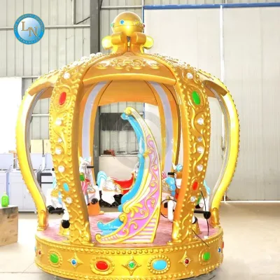 Luxury Winter Character Crown Carousel Carnival Rides Kiddy Carousel for Sale