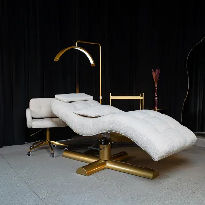 Comfortable Solid Metal Base Ergonomically Designed Massage Table for Bedroom Salon Lash Bed