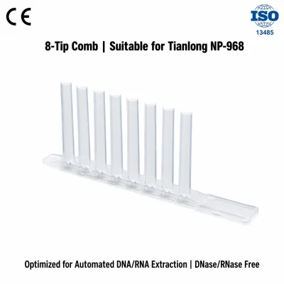 8 Magnetic Tip Comb Compatible With Tianlong NP 968 Nucleic Acid Extraction PP Laboratory Disposable Consumable