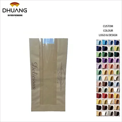 Bread Bag with clear Front Window Suitable for Homemade Bread French Bread Sandwiches Oil-proof Paper Bag