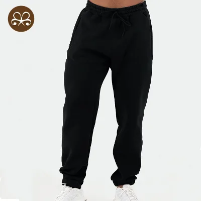 Custom Oversize Sweatpants Fleece Interior Drawstring Jogger Pants Oversized Cotton Straight Leg Custom Sweatpants