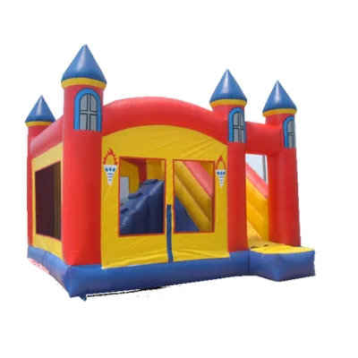 Fun Cartoon Inside and Outside the Castle Children love to Play Trampoline Inflatable Slide