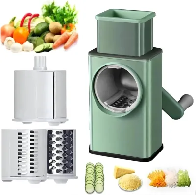 New Arrivals  Vegetable Cutting Artifact Hand-Shake Shredding Slicer Large-Capacity Rotary Grater Masher Vegetable Cutter