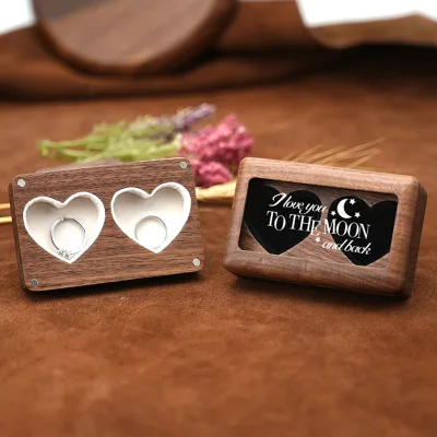Solid wood window jewelry box necklace box jewelry box LOGO love shape decoration