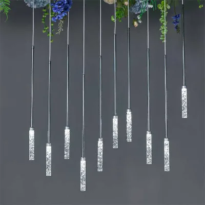 Elegant 10-Arms Modern Acrylic Chandelier AC LED Light Source European Style Dandelion Shape IP65 Rated White/Warm Color Wedding