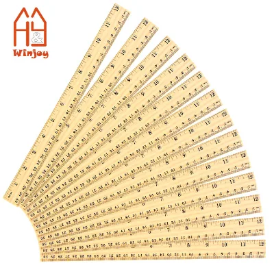 Wholesale And Custom Eco-friendly Wood Ruler Measuring Tool For School, Office Bulk 12 Inch/30cm Natural Wood Teaching Ruler