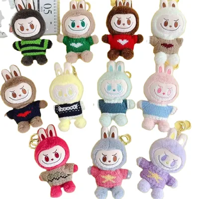 HY198 Labubu Plush Keychains Key Tag Labubu Plushies Toy Plush Keychain Stuffed Animal Plush Toys Mini Bag Pendants