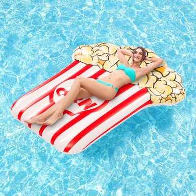 Customizable Popcorn Inflatable PVC Pool Float Adults 180CM Summer Holiday Swim Beach Mats Water Party Floating Mat