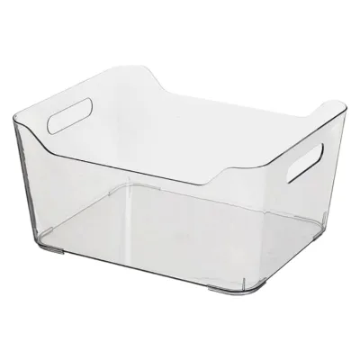 Wholesale High Quality Transparent Cosmetic Organizer Pet Storage Kitchen Plastic Food Storage Basket Refrigerator Organizer Bin