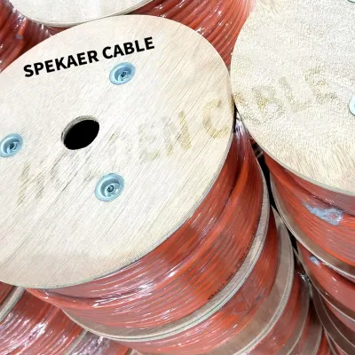 Copper 2C Flat Round 9 Pin Pure Silver Speaker Cable Wire