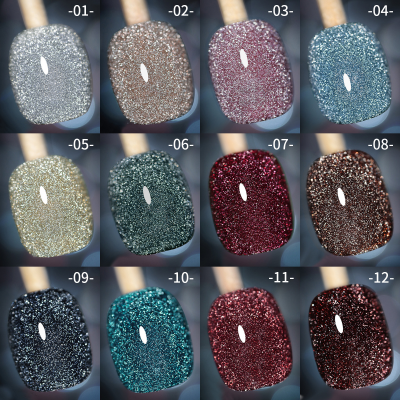 BIN 12 Color OEM Super Shining Diamond Gel Polish Lasting New Style Glitter Nail Polish for Nail Salon