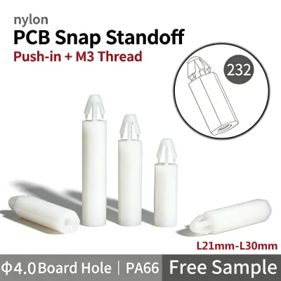 Internally Threaded Nylon Hexagonal Isolation Column Push-In PCB Standoff Spacer Support Circuit Board Plastic Support Pillar