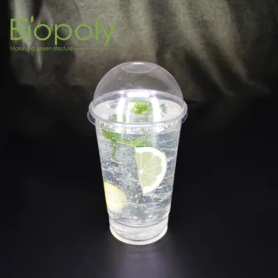 Compostable PLA Single Wall Cups & Lids with Customizable Logo for Cold Drinks Milkshakes & Car Milk
