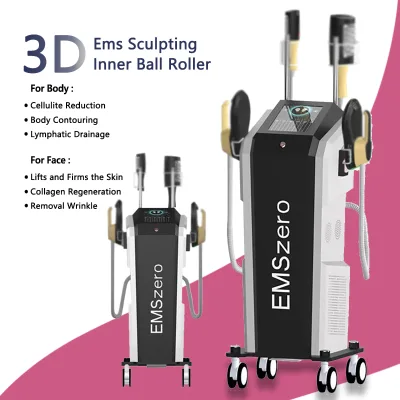 14 Tesla 7000W for Emszero Body Sculpting Machine 360 Rotating RFNova Inner Ball Massager Roller for Weight Loss US Plug