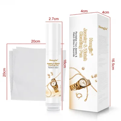 Portable 20ml Jewelry Watch Cleaner Cleaning Pen with Polishing Cloth for All Type of Jewelry and Watch Natural Plant Extract