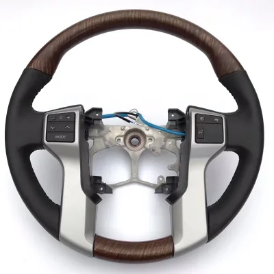 Leather Brown Multi-function Steering Wheel Switch Assembly for Smart Star Prado 10-20
