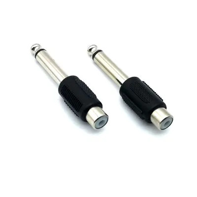 Supplier Plug and Play 6.3mm Male to RCA Female Silver Audio Connector