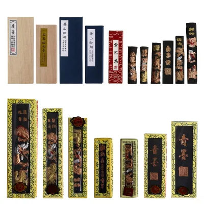 Weizhuang 25 Qian Ink Stick for Students-Practical Calligraphy Painting Practice 1 Liang Dragon-Phoenix Ink Box Made China