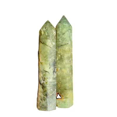 Wholesale Natural Crystal Polished Prehnite ST Stone Magic Wands Big Tower for Healing and Decor