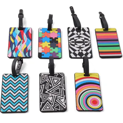 Waterproof PVC Silicone Travel Tags for Luggage Geometric Figure Logo Personalized Customizable Tags