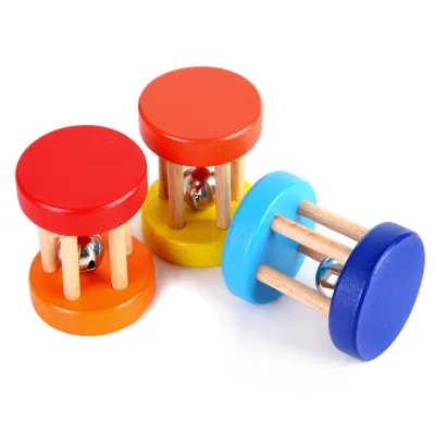 Cute Cartoon Wooden Hand Bells Musical Instruments Baby Toy for Age Range 5 to 7 Years