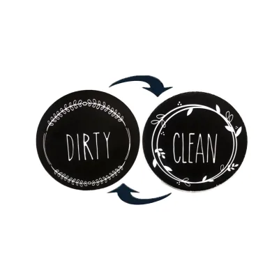 Super Strong Customized Size Double-Sided Round Clean or Dirty Sign Magnet for Stainless Steel Dishwashers