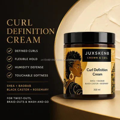 Natural Cruelty Free Curl Defining Cream for Low Porosity Curly Hair Lightweight Anti Frizz