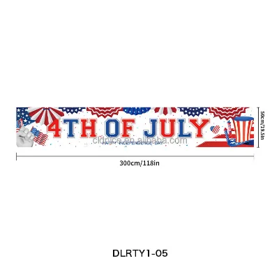 Independence Day, Courtyard Party, Pull Flag, European and American Independence Day Party Decoration, Photo Banner