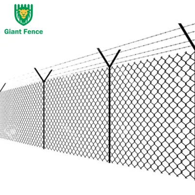 Galvanized Steel Cyclone Wire Mesh 8ft Chain Link Fence Posts Heavy Duty Diamond Roll Farm Fencing Rot Proof PVC Coated High