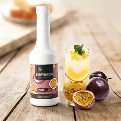 Hot Selling Highly Concentrated Passion Fruit Juice Syrup in Bottle for Bubble Boba Tea Ingredients Drinks and Beverages