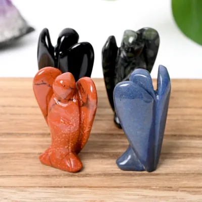 Wholesale High Quality Feng Shui Style Natural Gemstones Crystal Angel Carving Fashion Trend for Home Decoration