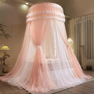 Quick Installation Luxury 360° All-Round Gauze Dome Mosquito Net for Bed Summer Foldable Mesh Landing Net for Bedroom Portable