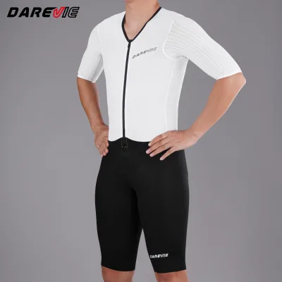 Darevie Men's Cycling Jersey Factory ODM Speed Cycling Sportswear Polyester Low Neckline Aero Breathable Sleeves Bicycle Clothes