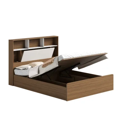 Factory Direct Modern Simple Wood Bed with Storage Bedroom Furniture for Home Apartment Manufactured by Wooden Bed