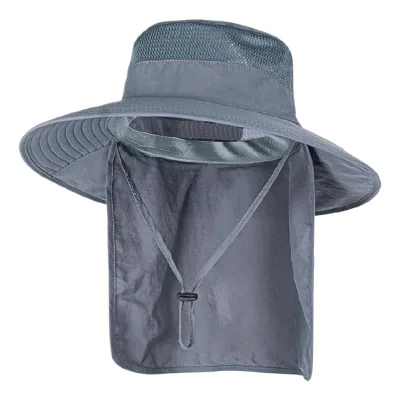 Breathable Wide Brim Bucket Hats Summer Neck Flap Men Women Fishing Hat