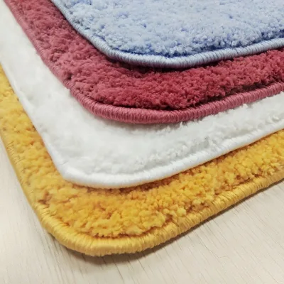 Microfiber Polyester Shag Shower Bathroom Rug Soft Bath Mat