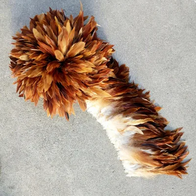 Wholesale Dyed Natural Red Rooster Schlappen Feather Strung for Carnival Garment Fly Tying Plumas