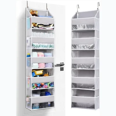 Over Door Hanging Organizer With Clear Window and Pvc Pocket for Storage Sundries