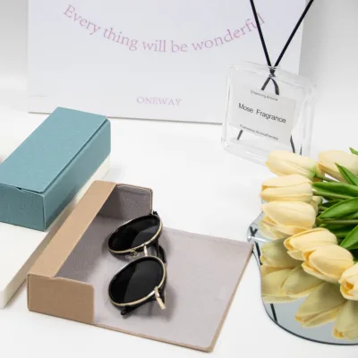 Simple Semi Hard Eyewear Case,Eco-friendly Fabric-lined Sunglasses Storage Box, Multiple Solid Colors for Eyewear Protection