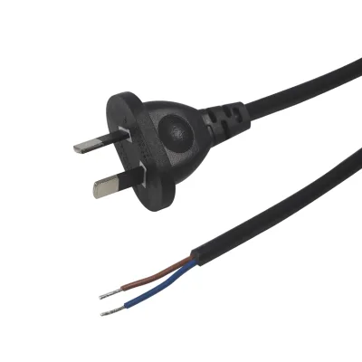 H03vvh2-f 0.5mm2 Australian Open End Ac Power Cord Australia 2 Pin Plug Saa Stripped Tinned Cable