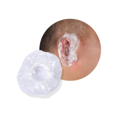 Plastic Disposable Clear Elastic Ear Cover Waterproof Ear Protector Ear Earmuffs for Hair Dye Shower Bathing Home Salon Use