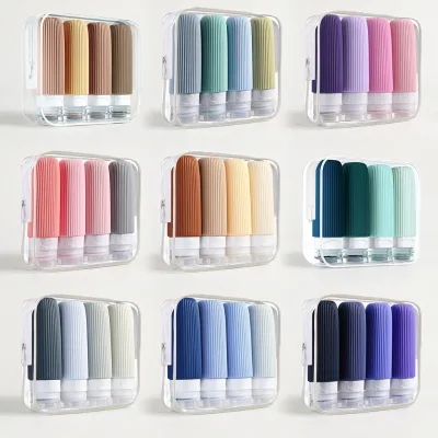 High Quality Silicone Portable Travel Bottles 3Oz 4Pack Squeezable Leak Proof Toiletry Containers Shampoo Lotion Cosmetic Use