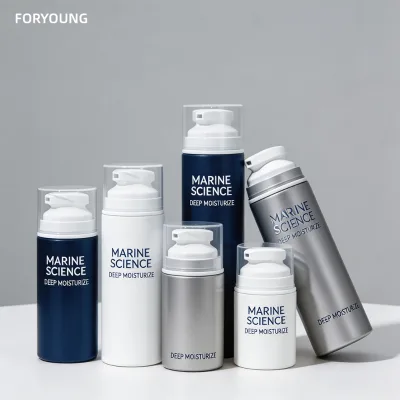 Custom Color Metalized PP Cylinder Airless Pump Bottle Silk Screen Printing for Skincare Packaging Wholesale OEM ODM Cosmetic