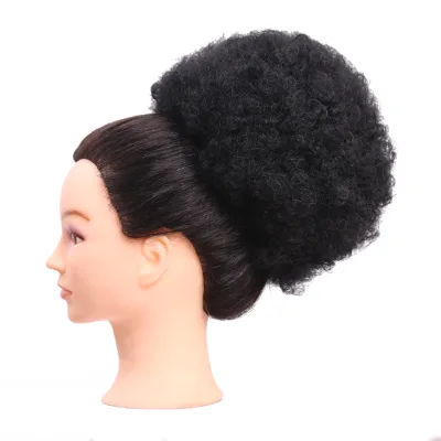 Short Afro Puff Synthetic Hair Bun Chignon Hairpiece for Women Drawstring Ponytail Kinky Curly Updo