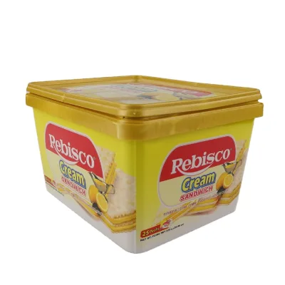 850G Large square Storage Iml Biscuit Jars with Lids Reusable Container Plastic Boxes for Biscuit