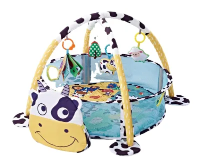Newborn Gift Plush Washabale Animal Foldable Baby Play Mat Frame Activity Gym With Hanging Toys