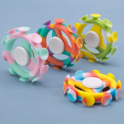 2022 New Design Wholesale Push Large Mini Suction Cup Silicone Hand Fingertip Fidget Finger Spinners Toys for Kids Adults