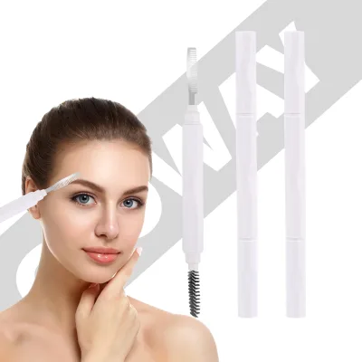 Double-Head Mascara Brushes Lash Cleansing Brush Grooming Shaping Brow & Lash Shaper Eyebrow Comb Eyebrow Brush With Logo